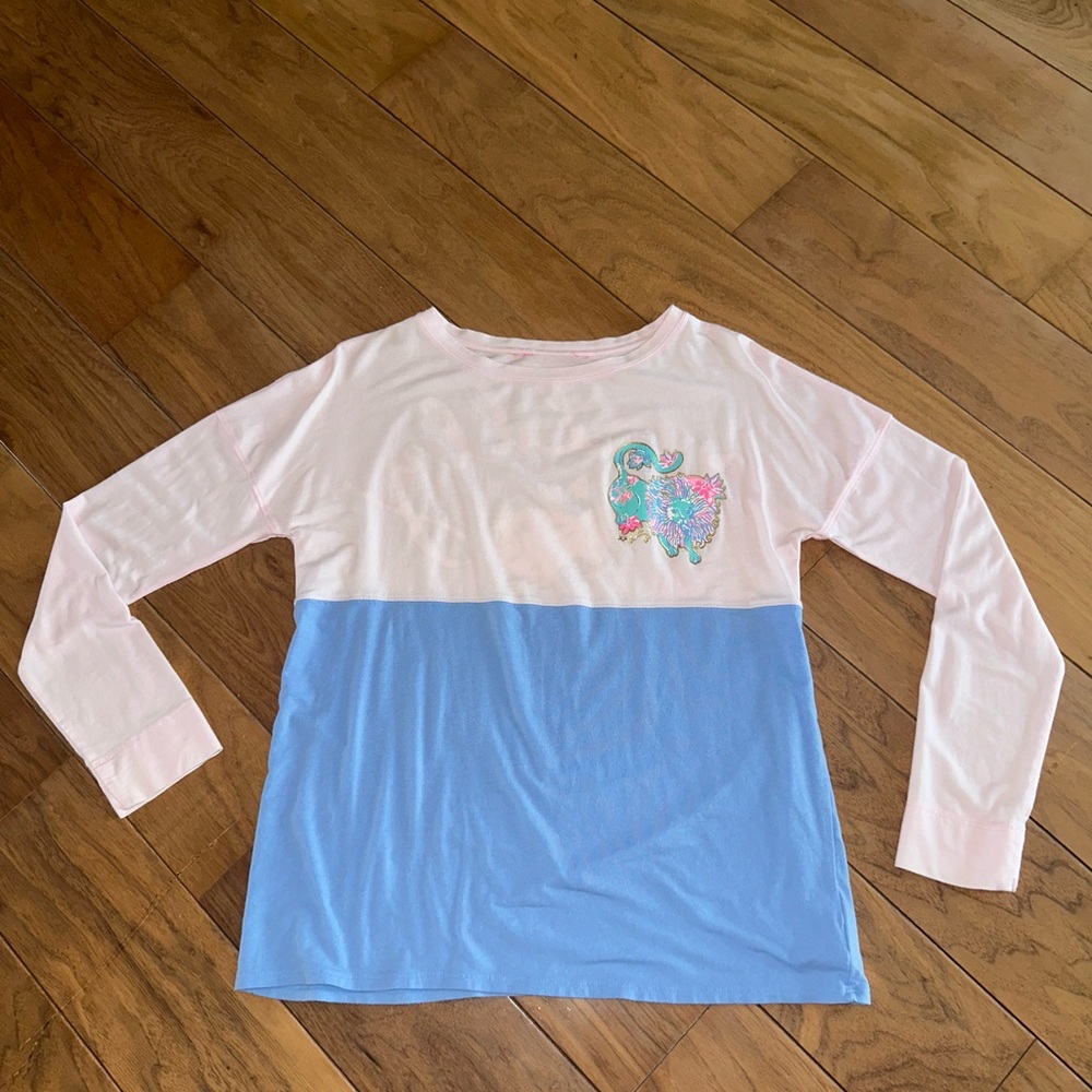 Lilly Pulitzer Pink and Blue Long Sleeve Tee